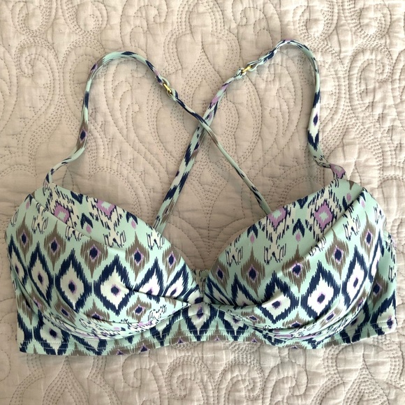 Victoria’s Secret Geometric Ikat Print Swim Top - Picture 1 of 3